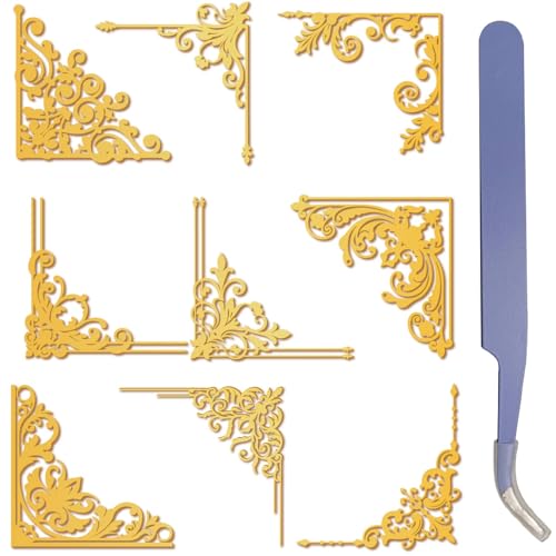 craspire 9 Stück Blumenrand Kacheln Goldene Metallaufkleber 1,5 x 1,5 Zoll Mit Pinzetten Eckrand Wasserfest Selbstklebend Nickel Dekorationsaufkleber Für Sammelalben Basteln Telefondekor craspire 9 Stück Blumenrand Kacheln Goldene Metallaufkleber 1,5 x 1,5 Zoll Mit Pinzetten Eckrand Wasserfest Selbstklebend Nickel Dekorationsaufkleber Für Sammelalben Basteln Telefondekor von craspire