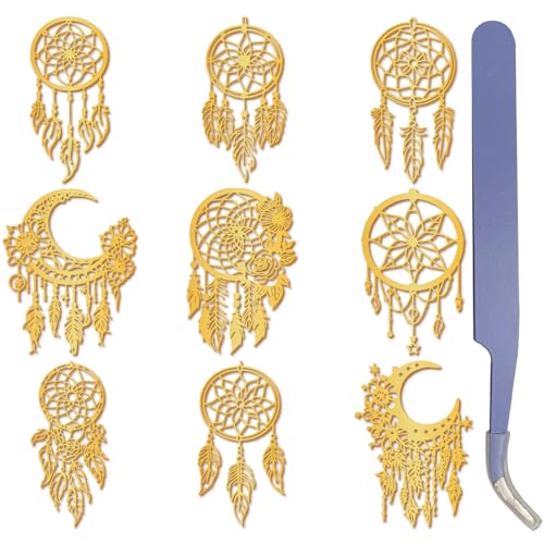 craspire 9 Stück Goldene Federaufkleber Goldener Metallaufkleber Mit Pinzette Federn Traumfänger Boho Orgonit Selbstklebend Wasserdicht Nickel Dekorationsaufkleber Für DIY Sammelalben Kunsthandwerk craspire 9 Stück Goldene Federaufkleber Goldener Metallaufkleber Mit Pinzette Federn Traumfänger Boho Orgonit Selbstklebend Wasserdicht Nickel Dekorationsaufkleber Für DIY Sammelalben Kunsthandwerk von craspire