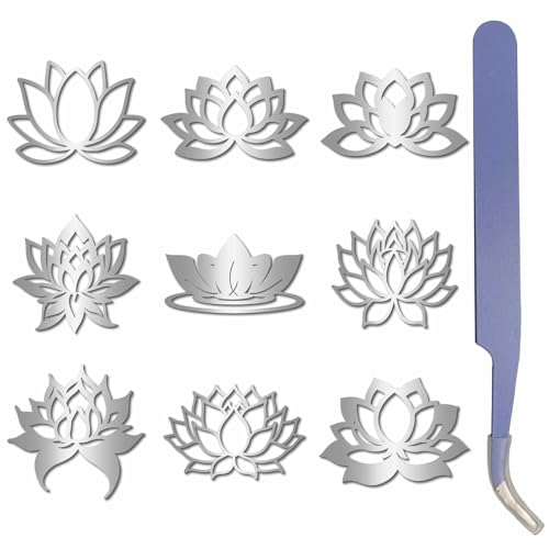craspire 9 Stück Lotus Aufkleber Aus Silbernem Metall Mit Pinzette Blumen Pflanzen Aufkleber Wasserdicht Selbstklebend Dekorationsaufkleber Cartoon Aufkleber Für Sammelalben Bastelarbeiten craspire 9 Stück Lotus Aufkleber Aus Silbernem Metall Mit Pinzette Blumen Pflanzen Aufkleber Wasserdicht Selbstklebend Dekorationsaufkleber Cartoon Aufkleber Für Sammelalben Bastelarbeiten von craspire