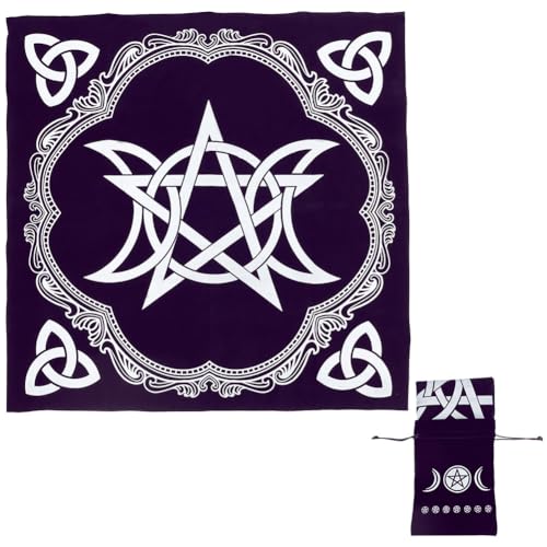 craspire Altartuch, Dreifachmond, Pentagramm, Tarottuch Mit Samtstoffbeutel, Weissagung, Hexe, Wicca, Hexerei, Zubehör, Werkzeuge Für Tarotkarten, Tischdecke, Astrologie, Wandteppich craspire Altartuch, Dreifachmond, Pentagramm, Tarottuch Mit Samtstoffbeutel, Weissagung, Hexe, Wicca, Hexerei, Zubehör, Werkzeuge Für Tarotkarten, Tischdecke, Astrologie, Wandteppich von craspire