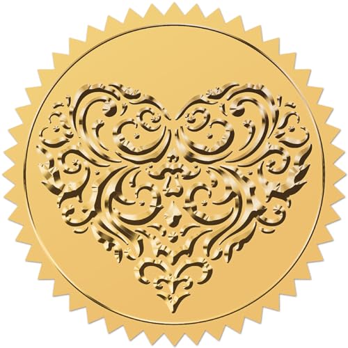 craspire Aufkleber In Herzform, Ranke, Goldfolie, Geprägt, 2" Valentinstag, Liebe, Selbstklebende Umschläge, Siegel, Runde Etiketten Für Auszeichnungen, Hochzeitseinladungen, Abschlusszeugnisse craspire Aufkleber In Herzform, Ranke, Goldfolie, Geprägt, 2" Valentinstag, Liebe, Selbstklebende Umschläge, Siegel, Runde Etiketten Für Auszeichnungen, Hochzeitseinladungen, Abschlusszeugnisse von craspire