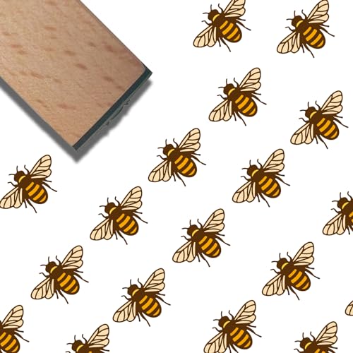 craspire Bienen-Holzstempel, 3/5,(5) cm, Hummelmuster, Kleine Mini-Holzstempel, Wiederverwendbar, Vintage-Druck, Für DIY-Bastelarbeiten, Karten, Scrapbooking, Journaling, Alben, Kartengestaltung von craspire