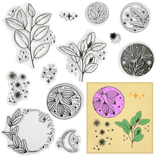 craspire Blätter, Transparente Stempel, Mond, Sterne, Pflanze, Wiederverwendbar, Retro, Transparent, Silikon-Stempelsiegel Für Journaling, Kartenherstellung, Scrapbooking, Fotoalbum, Dekorative DIY craspire Blätter, Transparente Stempel, Mond, Sterne, Pflanze, Wiederverwendbar, Retro, Transparent, Silikon-Stempelsiegel Für Journaling, Kartenherstellung, Scrapbooking, Fotoalbum, Dekorative DIY von craspire