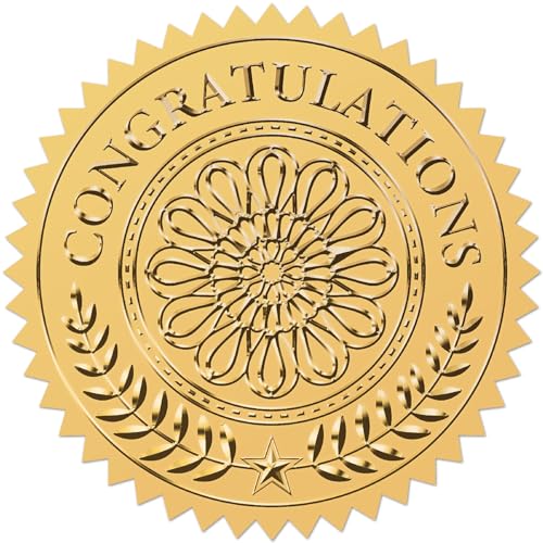craspire Blumen-Herzlichen Glückwunsch, Goldfolien-Geprägte Aufkleber, 2" Selbstklebende Umschläge, Siegel, Runde Etiketten Für Auszeichnungen, Hochzeitseinladungen, Abschlussfeiern craspire Blumen-Herzlichen Glückwunsch, Goldfolien-Geprägte Aufkleber, 2" Selbstklebende Umschläge, Siegel, Runde Etiketten Für Auszeichnungen, Hochzeitseinladungen, Abschlussfeiern von craspire