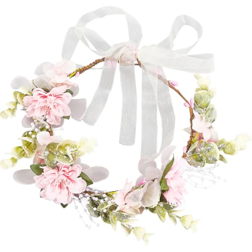 craspire Blumenkranz Stirnband Aus Stoff Rosa Blume Grüne Blätter Krone Girlande Stirnbänder Haargirlande Zubehör Kopfbedeckungen Mit Seidenband Für Böhmische Brautfrauen Mädchen Hochzeitsfeier craspire Blumenkranz Stirnband Aus Stoff Rosa Blume Grüne Blätter Krone Girlande Stirnbänder Haargirlande Zubehör Kopfbedeckungen Mit Seidenband Für Böhmische Brautfrauen Mädchen Hochzeitsfeier von craspire