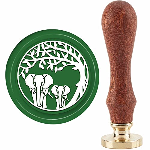 craspire Elefant Wachssiegel Stempel Umschlag Grußkarten Dekoration Baum Scrapbooking Siegelstempel 30mm Klares Gravursiegel Für Karte Einladungen Geschenkpapier Scrapbooking Dekoration von craspire