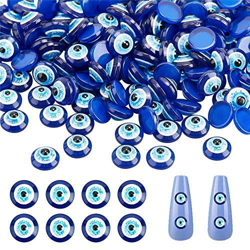 craspire Evil Eye Nail Charms 200 Stück Harz Cabochons 6 mm Blaue Evil Eye Perlen 3D Nail Art Charms Anhänger Dekorationen Schmuck Zubehör Für DIY Basteln Schmuck Handyhülle von craspire