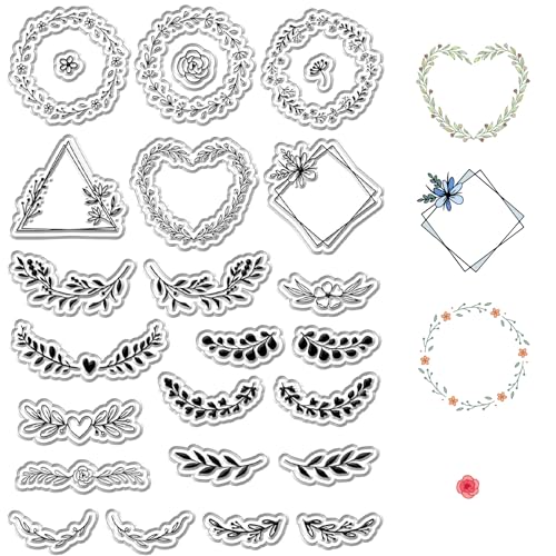 craspire Garland Clear Stamps Kranz Zweig Rahmen Blume Pflanze Wiederverwendbare Retro-Poststempel Transparente Silikonstempelsiegel Für Journaling Kartenherstellung Dekor DIY Scrapbooking Zubehör craspire Garland Clear Stamps Kranz Zweig Rahmen Blume Pflanze Wiederverwendbare Retro-Poststempel Transparente Silikonstempelsiegel Für Journaling Kartenherstellung Dekor DIY Scrapbooking Zubehör von craspire