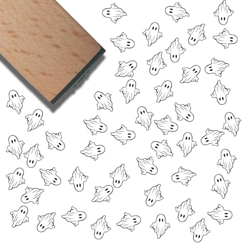 craspire Geister Holzstempel Hallowmas Mini Naturholz Wiederverwendbar Vintage Süß Dekorativ Lustig Druck Journaling Kleine Siegel Für Scrapbooking Tagebuch Kartenherstellung Planer DIY Briefbasteln von craspire
