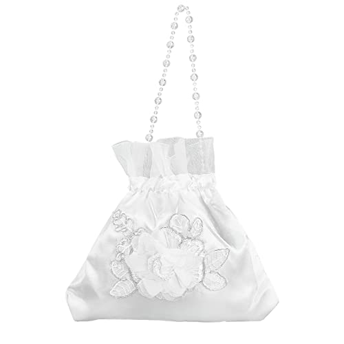 craspire Handtasche Für Die Braut, Rose, Satin, Geldbeutel, Weiße Rosenstickerei, Kordelzugbeutel Aus Seide Mit Perle Für Dollar-Tanz, Brautgeldbeutel, Hochzeitsgeschenk, Party craspire Handtasche Für Die Braut, Rose, Satin, Geldbeutel, Weiße Rosenstickerei, Kordelzugbeutel Aus Seide Mit Perle Für Dollar-Tanz, Brautgeldbeutel, Hochzeitsgeschenk, Party von craspire