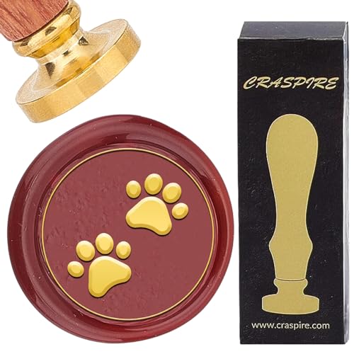craspire Hundepfoten-Wachssiegelstempel, Fußabdruck, Retro-Siegelwachsstempel, 25 mm, Abnehmbarer Messingkopf Mit Palisandergriff Für DIY-Scrapbooking, Hochzeitseinladungen, Umschläge, Geschenkpapier craspire Hundepfoten-Wachssiegelstempel, Fußabdruck, Retro-Siegelwachsstempel, 25 mm, Abnehmbarer Messingkopf Mit Palisandergriff Für DIY-Scrapbooking, Hochzeitseinladungen, Umschläge, Geschenkpapier von craspire