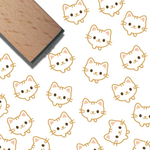 craspire Katzen Stempel Tier Holzstempel 1,6 Zoll Klein Cartoon Haustier Katzen Quadratischer Kopf Druckkunst Stempeldekor Für Scrapbooking Karten Tagebücher Papier Fotoalben DIY Basteln von craspire
