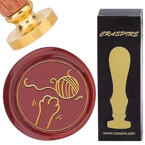 craspire Katzenpfoten-Wachssiegelstempel, Strickball, Retro-Siegelwachsstempel, 25 mm, Abnehmbarer Messingkopf Mit Palisandergriff Für DIY-Scrapbooking, Einladungen, Geschenkpapier, Umschläge craspire Katzenpfoten-Wachssiegelstempel, Strickball, Retro-Siegelwachsstempel, 25 mm, Abnehmbarer Messingkopf Mit Palisandergriff Für DIY-Scrapbooking, Einladungen, Geschenkpapier, Umschläge von craspire