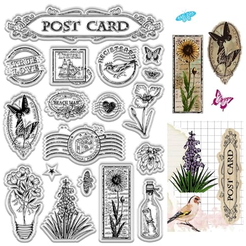 craspire Klare Stempel Blatt Blume Schmetterling Transparente Gummistempel Wiederverwendbare Vintage Silikonstempelsiegel Für DIY Scrapbooking Filmrahmen Fotoalbum Dekoratives Journaling craspire Klare Stempel Blatt Blume Schmetterling Transparente Gummistempel Wiederverwendbare Vintage Silikonstempelsiegel Für DIY Scrapbooking Filmrahmen Fotoalbum Dekoratives Journaling von craspire