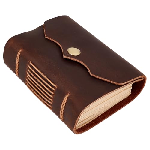 craspire Kleines Notizbuch Aus Leder 320 Leere Seite Kraftpapier Handgefertigt Für Unterwegs Vintage Täglich 3,3x4,3 Zoll Mit Schlossverschluss Tragbarer Notizblock Für Männer Und Frauen Geschenke von craspire