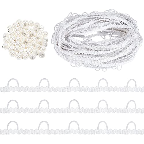 craspire Knopfleiste Für Weißes Hochzeitskleid, 15 Yard, Elastische Knopfschlaufe Mit 50 Perlenknöpfen, Reißverschlussverlängerung Zum Nähen von Kleidern craspire Knopfleiste Für Weißes Hochzeitskleid, 15 Yard, Elastische Knopfschlaufe Mit 50 Perlenknöpfen, Reißverschlussverlängerung Zum Nähen von Kleidern von craspire