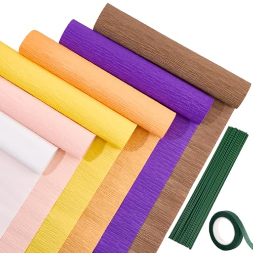 craspire Krepppapier Blumen DIY Kits Enthalten 6 Farben 98x9.8 Zoll Krepppapierblatt 2 Rollen Grünes Klebeband 50 Stück Blumenstiel Eisendraht Für Hochzeitsfeiern Geburtstags Festival Dekorationen craspire Krepppapier Blumen DIY Kits Enthalten 6 Farben 98x9.8 Zoll Krepppapierblatt 2 Rollen Grünes Klebeband 50 Stück Blumenstiel Eisendraht Für Hochzeitsfeiern Geburtstags Festival Dekorationen von craspire