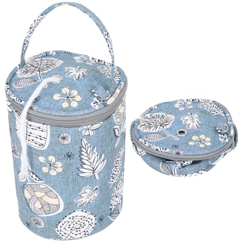 craspire Mini Garn Aufbewahrungsbeutel Hellstahlblau Kleine Garntasche Mit Löchern Tragbarer Garn Aufbewahrungskoffer Mini Projekt Organizer Häkelgarn Nähzubehör Zum Tragen von Häkelnadeln von craspire