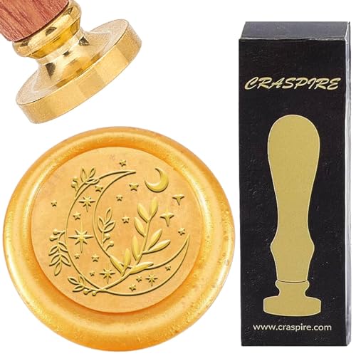 craspire Mondwachs-Siegelstempel, Retro-Stern-Siegelwachsstempel, 25 mm, Abnehmbarer Messingkopf Mit Palisandergriff Für DIY-Scrapbooking, Einladungen, Geschenkpapier, Umschläge, Weinpakete craspire Mondwachs-Siegelstempel, Retro-Stern-Siegelwachsstempel, 25 mm, Abnehmbarer Messingkopf Mit Palisandergriff Für DIY-Scrapbooking, Einladungen, Geschenkpapier, Umschläge, Weinpakete von craspire
