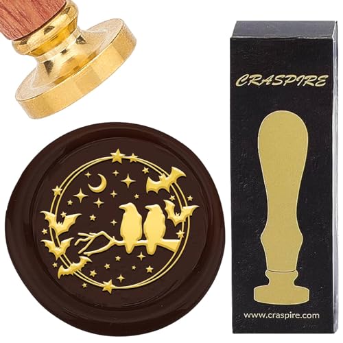 craspire Rabe Wachssiegelstempel Retro Fledermaus Mond Stern Siegelwachsstempel 25 mm Abnehmbarer Messingkopf Mit Palisandergriff Für DIY Scrapbooking Einladungen Geschenkpapier Umschläge Weinpakete craspire Rabe Wachssiegelstempel Retro Fledermaus Mond Stern Siegelwachsstempel 25 mm Abnehmbarer Messingkopf Mit Palisandergriff Für DIY Scrapbooking Einladungen Geschenkpapier Umschläge Weinpakete von craspire