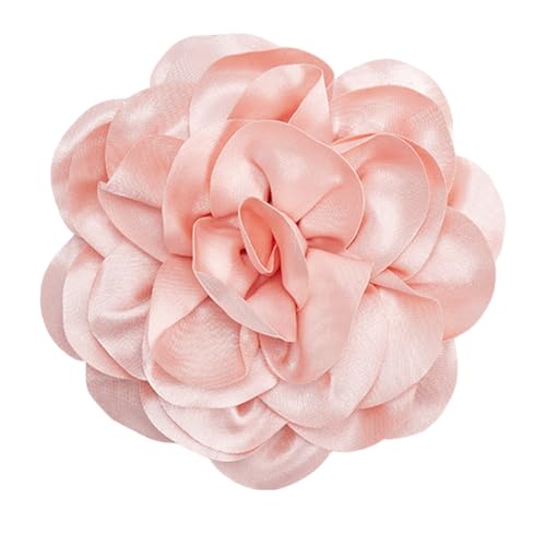 craspire Rosa 7.8 Zoll Rosenblumen Brosche Zierliche Reversnadeln Satinstoff Handgefertigt Vintage Elegant Große Blumen Haarspangen Mit Entenschnabel Für Damen Brautkleid Hochzeit Party Tanz Bankett von craspire