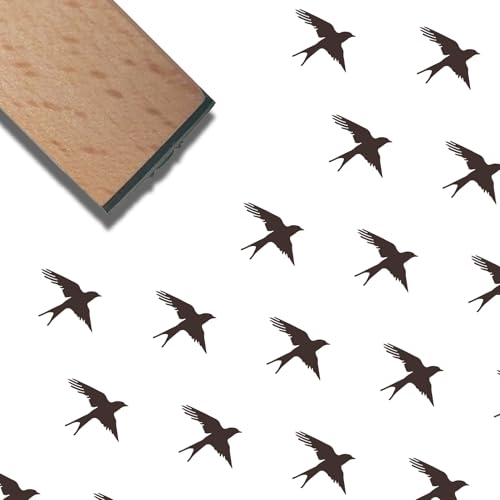 craspire Schwalben Stempel Vogel Holzstempel Natürliches Holz Wiederverwendbar Vintage Quadratisch Dekorativ Tier Fliegende Vögel Scrapbooking Kleines Drucksiegel Für Kartenherstellung DIY Journaling von craspire