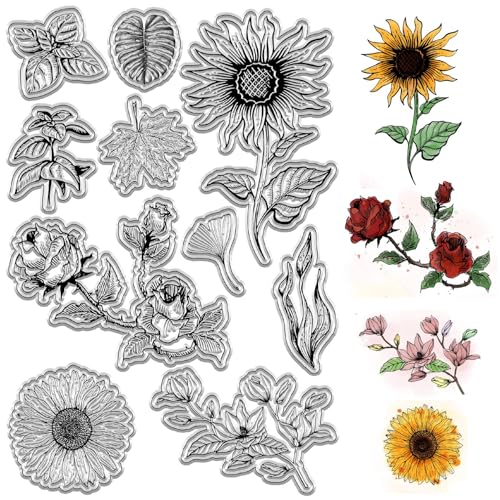 craspire Sonnenblume Durchsichtige Gummistempel Blumen-Silikon-Stempel Wiederverwendbar Hintergrund Poststempel Transparente Silikon-Stempelsiegel Für Journaling Kartenherstellung DIY craspire Sonnenblume Durchsichtige Gummistempel Blumen-Silikon-Stempel Wiederverwendbar Hintergrund Poststempel Transparente Silikon-Stempelsiegel Für Journaling Kartenherstellung DIY von craspire