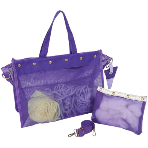craspire Stricktasche Großer Garnaufbewahrungs Organizer Leicht Große Garnaufbewahrungstaschen Stricktaschen Mit Etui Abnehmbarer Schultergurt Lineal Schnalle Schlüsselanhänger Aus Kunstleder von craspire