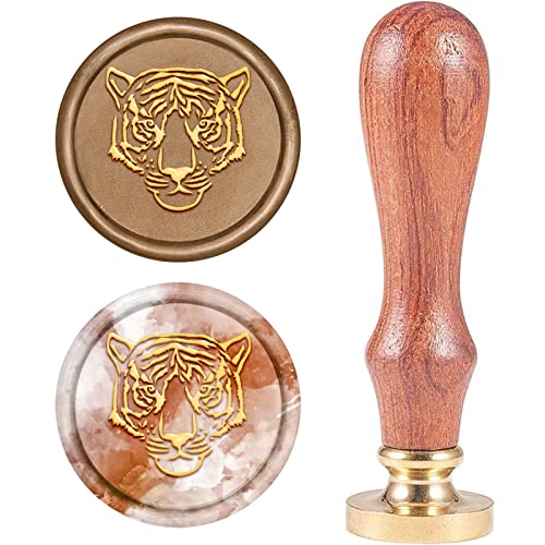 craspire Tigerkopf Wachs-Siegel-Stempel, Tier Siegelwachsstempel Retro Holzstempel Wachssiegel 25 mm Abnehmbar Messingdichtung Holzgriff Für Umschlag Einladung Hochzeit Verschönerung Flasche craspire Tigerkopf Wachs-Siegel-Stempel, Tier Siegelwachsstempel Retro Holzstempel Wachssiegel 25 mm Abnehmbar Messingdichtung Holzgriff Für Umschlag Einladung Hochzeit Verschönerung Flasche von craspire