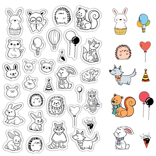 craspire Transparente Stempel Mit Tierballons Dekorativer Hase Igel Hund Welpe Gummi Silikon Stempel Wiederverwendbar Für Heimwerkerarbeiten Scrapbooking Journaling Dekoration Papier craspire Transparente Stempel Mit Tierballons Dekorativer Hase Igel Hund Welpe Gummi Silikon Stempel Wiederverwendbar Für Heimwerkerarbeiten Scrapbooking Journaling Dekoration Papier von craspire