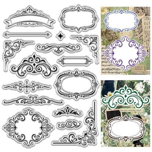 craspire Vintage Borders Klare Stempel Trennlinie Wiederverwendbarer Transparenter Silikonstempel Europäischer Stil Randkantensiegel Poststempel Für Die Erstellung von Journalen Und Karten DIY von craspire