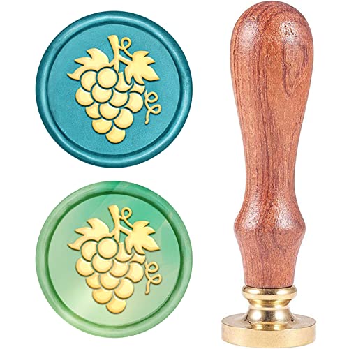 CRASPIRE Wachs-Siegel-Stempel, Jahrgang Wachssiegelstempel Traube Retro Holzstempel Abnehmbar Messingkopf 25 mm Für Hochzeit Umschläge Einladungen Verschönerung von craspire
