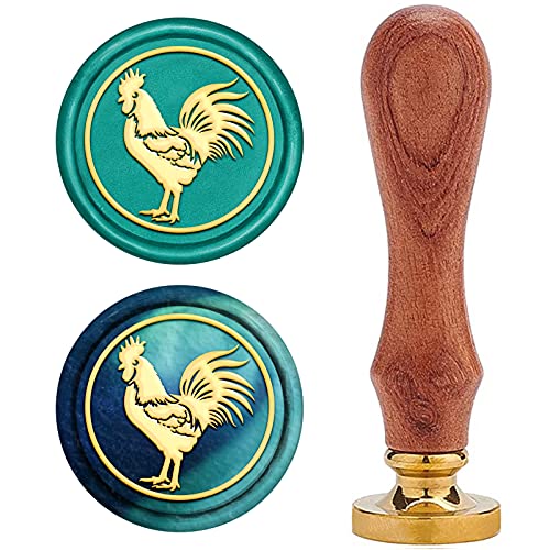 CRASPIRE Wachs-Siegel-Stempel, Siegelwachsstempel Hahn Muster Retro Holzstempel Wachssiegel 25 mm Abnehmbar Messingdichtung Holzgriff Für Umschläge Einladungen Hochzeit Verschönerung CRASPIRE Wachs-Siegel-Stempel, Siegelwachsstempel Hahn Muster Retro Holzstempel Wachssiegel 25 mm Abnehmbar Messingdichtung Holzgriff Für Umschläge Einladungen Hochzeit Verschönerung von craspire