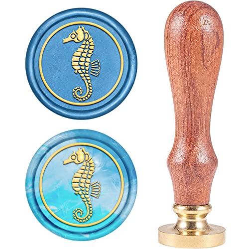 craspire Wachs-Siegel-Stempel, Siegelwachsstempel Seepferdchenmuster Retro Holzstempel Wachssiegel 25 mm Abnehmbar Messingdichtung Holzgriff Für Umschläge Einladungen Hochzeit Verschönerung craspire Wachs-Siegel-Stempel, Siegelwachsstempel Seepferdchenmuster Retro Holzstempel Wachssiegel 25 mm Abnehmbar Messingdichtung Holzgriff Für Umschläge Einladungen Hochzeit Verschönerung von craspire