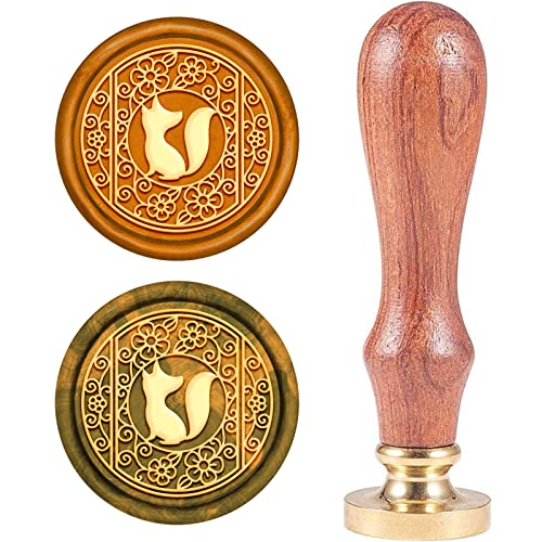 CRASPIRE Wachs-Siegel-Stempel Fuchs In Blume, Siegellack Stempel Tier Retro Holzstempel Wachssiegel 25 mm Abnehmbar Messingkopf Holzgriff Für Party Einladung Umschlag Grußkarte CRASPIRE Wachs-Siegel-Stempel Fuchs In Blume, Siegellack Stempel Tier Retro Holzstempel Wachssiegel 25 mm Abnehmbar Messingkopf Holzgriff Für Party Einladung Umschlag Grußkarte von craspire