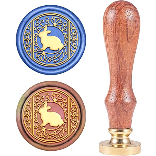 CRASPIRE Wachs-Siegel-Stempel Kaninchen In Blüte, Siegellack Stempel Tier Retro Holzstempel Wachssiegel 25 mm Abnehmbar Messingkopf Holzgriff Für Partyhochzeitseinladungs-Umschlag-Grußkarten CRASPIRE Wachs-Siegel-Stempel Kaninchen In Blüte, Siegellack Stempel Tier Retro Holzstempel Wachssiegel 25 mm Abnehmbar Messingkopf Holzgriff Für Partyhochzeitseinladungs-Umschlag-Grußkarten von craspire