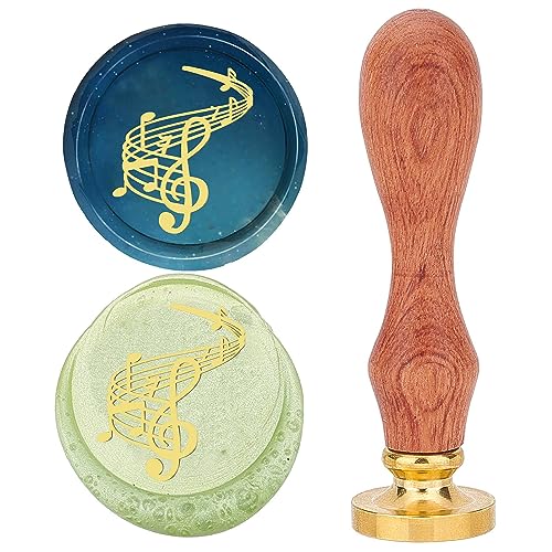 craspire Wachssiegel-Stempel, Musiknote, 25 mm, Abnehmbarer Messingkopf, Retro-Vintage-Siegelwachsstempel Mit Holzgriff Für Hochzeit, Party, Weihnachten, Umschläge, Einladungen, Geschenkpapier craspire Wachssiegel-Stempel, Musiknote, 25 mm, Abnehmbarer Messingkopf, Retro-Vintage-Siegelwachsstempel Mit Holzgriff Für Hochzeit, Party, Weihnachten, Umschläge, Einladungen, Geschenkpapier von craspire