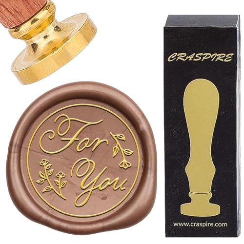 craspire Wachssiegelstempel „for You“, Retro-Wortblume, Siegelwachsstempel, 30 mm, Abnehmbarer Messingkopf Mit Palisandergriff Für DIY-Scrapbooking, Einladungen, Geschenkpapier, Umschläge, Weinpakete craspire Wachssiegelstempel „for You“, Retro-Wortblume, Siegelwachsstempel, 30 mm, Abnehmbarer Messingkopf Mit Palisandergriff Für DIY-Scrapbooking, Einladungen, Geschenkpapier, Umschläge, Weinpakete von craspire