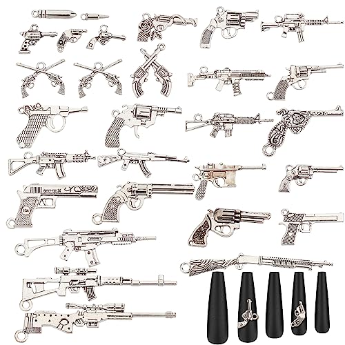 craspire Waffen-Charms, 30 Stück, Waffen-Anhänger, Antik-Silber, Legierung, Waffen-Charm-Anhänger Mit Loch Für DIY-Nagelkunst, Halskette, Armband, Schmuckherstellung, Zubehör craspire Waffen-Charms, 30 Stück, Waffen-Anhänger, Antik-Silber, Legierung, Waffen-Charm-Anhänger Mit Loch Für DIY-Nagelkunst, Halskette, Armband, Schmuckherstellung, Zubehör von craspire