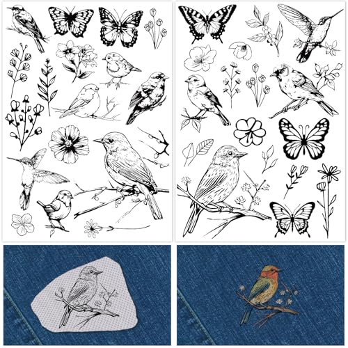craspire Wasserlösliche Stickmuster Vogel Design Transfers Abwaschbares Stickpapier Abreißbare Stickereien Stick Und Stichstabilisatoren Handgefertigte Nähte Für Geschenke Anfängertaschen DIY 2 Blatt von craspire