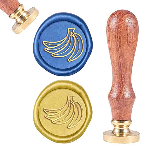 craspire Wax Seal Stamp Banane, Retro Wachs Siegelstempel Obst Vintage Holzstempel Abnehmbarer Messingkopf Für Hochzeitsumschläge Partyeinladungen Verschönerung Flasche Dekoration Geschenkverpackung von craspire