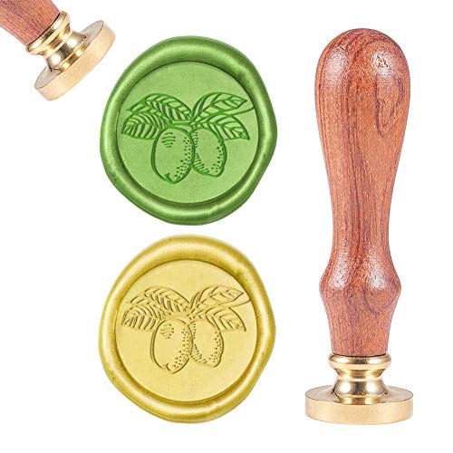 craspire Wax Seal Stamp Fruit, Vintage Wachs Siegelstempel Zitrone Retro Holzstempel Abnehmbarer Messingkopf 25mm Für Umschläge Einladungen Verschönerung Flasche Dekoration Geschenkverpackung von craspire