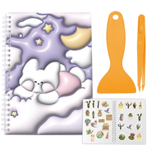 craspire Wiederverwendbares Stickerbuch Im Format A5 zum Sammeln Mit Pinzette Und Schaber Blanko Sticker Albumhalter Organizer 40 Bögen Trennpapier Alben Lila Kaninchen Einband Wasserfest Zur craspire Wiederverwendbares Stickerbuch Im Format A5 zum Sammeln Mit Pinzette Und Schaber Blanko Sticker Albumhalter Organizer 40 Bögen Trennpapier Alben Lila Kaninchen Einband Wasserfest Zur von craspire