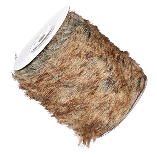 creativ home Fell DEKOSTOFF auf Rolle. Ca 12 cm x 2 m. Tischband, Dekofell, Kunstfell, Fell in BRAUN -91 von Mcties