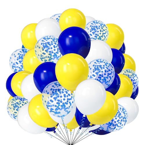25,4 cm große, gelb-blaue Luftballons, 30 Stück, weiße Luftballons mit blauen Konfetti-Ballons für Geburtstag, Hochzeit, Abschlussfeier, Babyparty, Fußball, Sport, Party-Dekoration 25,4 cm große, gelb-blaue Luftballons, 30 Stück, weiße Luftballons mit blauen Konfetti-Ballons für Geburtstag, Hochzeit, Abschlussfeier, Babyparty, Fußball, Sport, Party-Dekoration von creative balloons