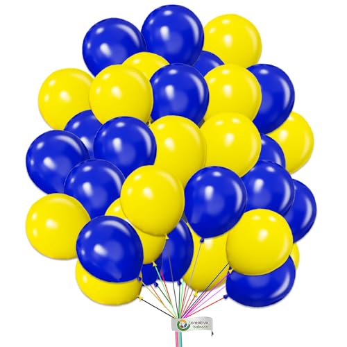 25 Stück Luftballons Packung Gelb & Blau Einfarbig Luftballons 10 Zoll Luftballons Geburtstag Party Ballon Dekoration für Hochzeit Babyparty Abschlussfeier von creative balloons