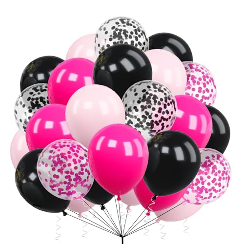 30 Stück Luftballons Packung Hot Pink, Pastell Rosa & Schwarz Luftballons 10 Zoll Luftballons, Latex Ballons Geburtstag Party Ballon Dekoration für Hochzeit Baby Shower Abschlussfeier Jubiläum von creative balloons
