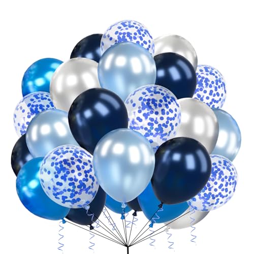30 Stück Luftballons Packung Marineblau Blau Metallic Blau & Silber Luftballons 10 Zoll Luftballons Latex Ballons Geburtstag Party Ballon Dekoration für Hochzeit Baby Shower Abschlussfeier Jubiläum von creative balloons
