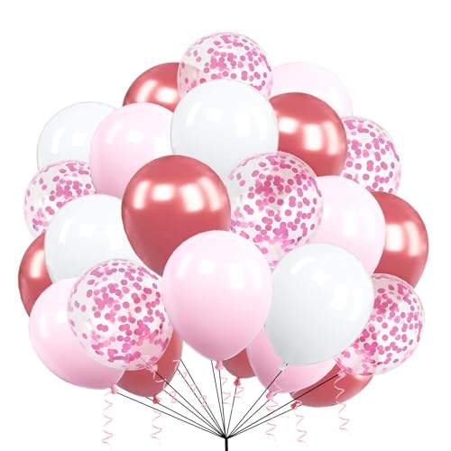 30 Stück Luftballons Packung Rot Chrom, Weiß & Pastell Rosa Luftballons 10 Zoll Luftballons, Latex Ballons Geburtstag Party Ballon Dekoration für Hochzeit Baby Shower Abschlussfeier Jubiläum von creative balloons
