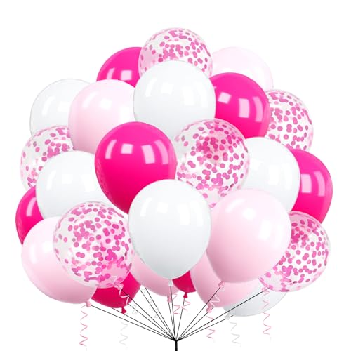 30 Stück Luftballons Packung mit Hot Pink, Rosa & Weiß Luftballons 10 Zoll Luftballons, Latex Ballons Geburtstag Party Ballon Dekoration für Hochzeit Baby Shower Abschlussfeier Jubiläum von creative balloons